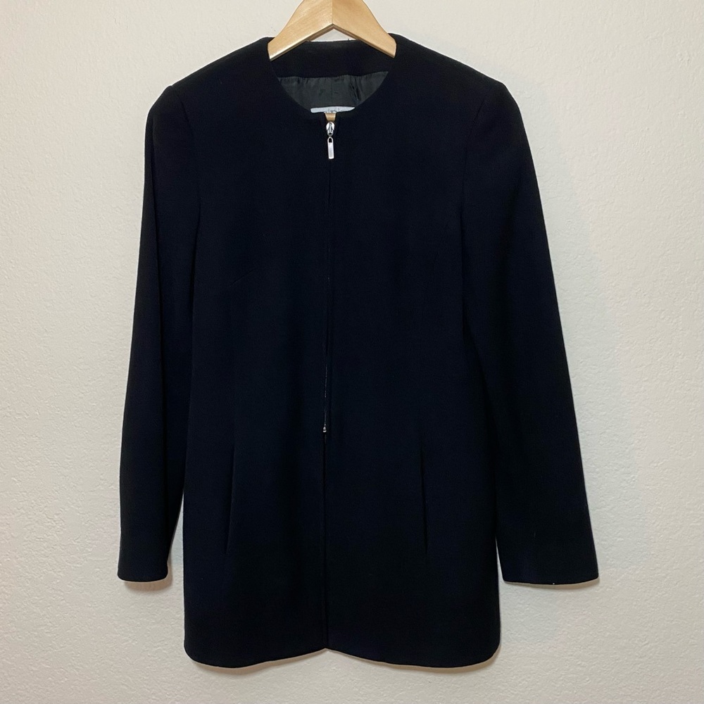 Vintage Gibierre Donna black wool zip up sweater jacket